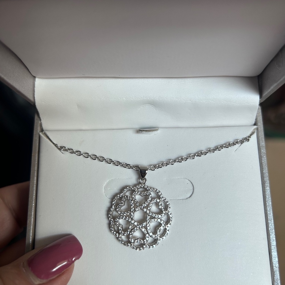 Cubic zirconia heart necklace